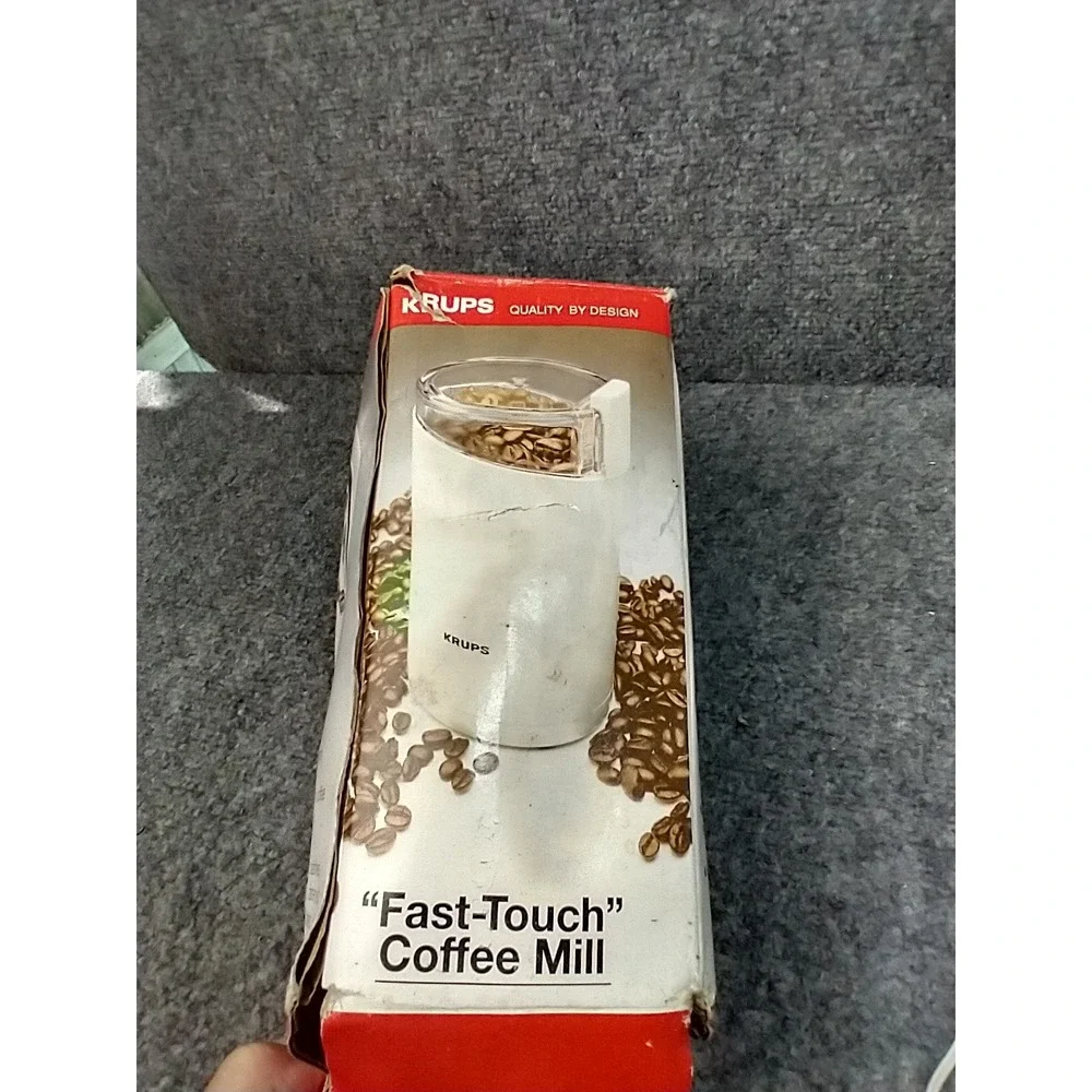 Krups Fast-Touch Coffee Mill Type 203 B White Electric Blade Grinder 160W 120V